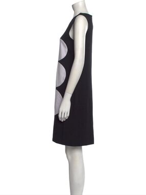 Lisa Perry Black Mini Dress with White Geometric Panels